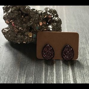 Druzy teardrop earrings